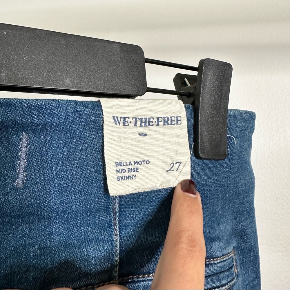 NWT Free People Bella Moto Mid Rise Skinny Jeans - Picture 8 of 9
